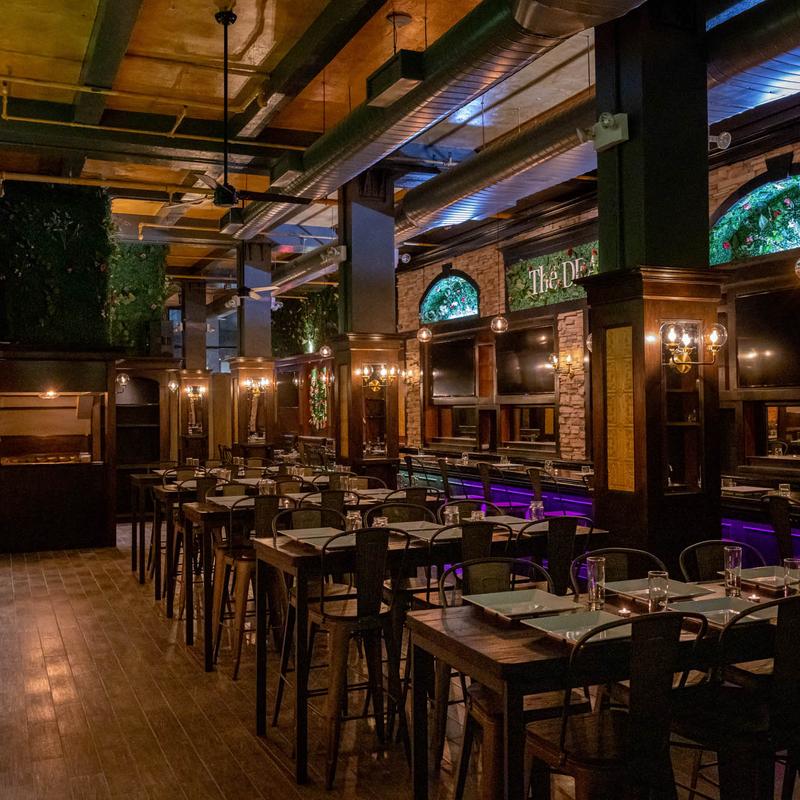 The Dean NYC is a bar and event facility in Midtown Manhattan with sophisticated seating, beverages, and a contemporary party room.